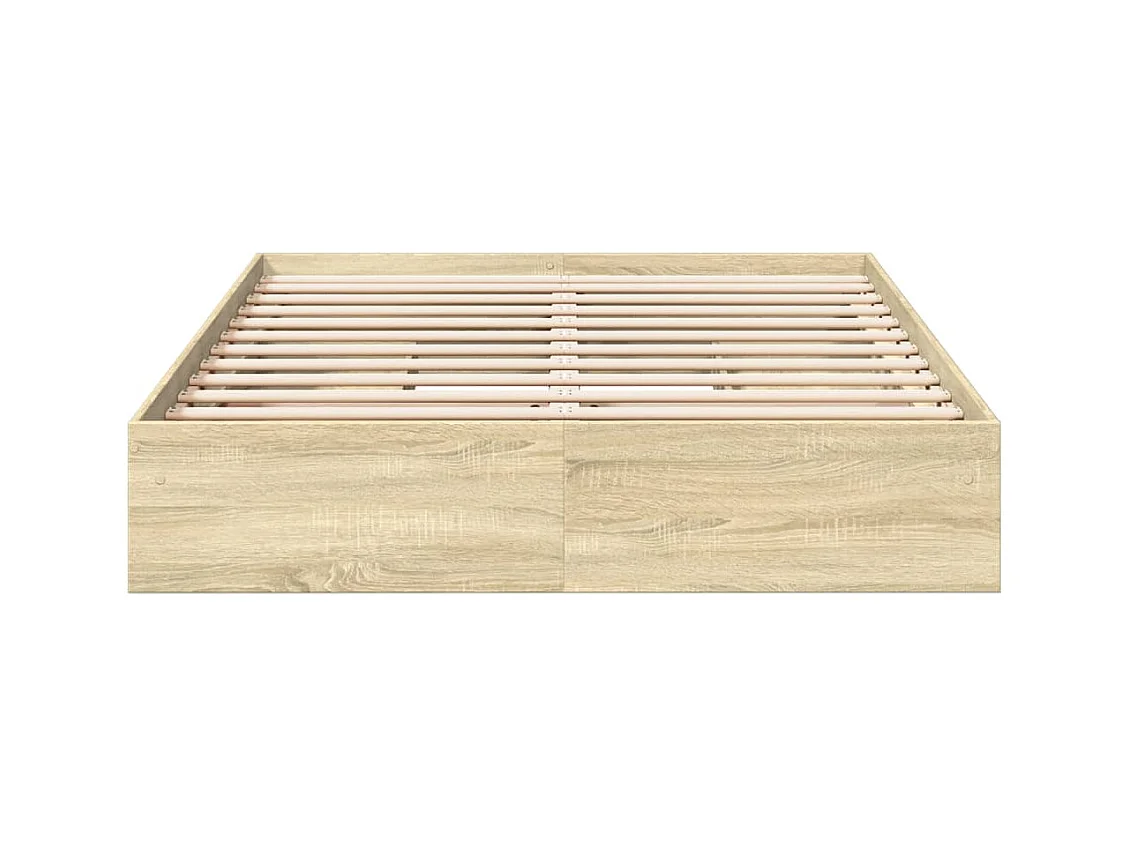 Lit double | Lit adulte | Cadre de lit avec tiroirs chêne sonoma 150x200 cm