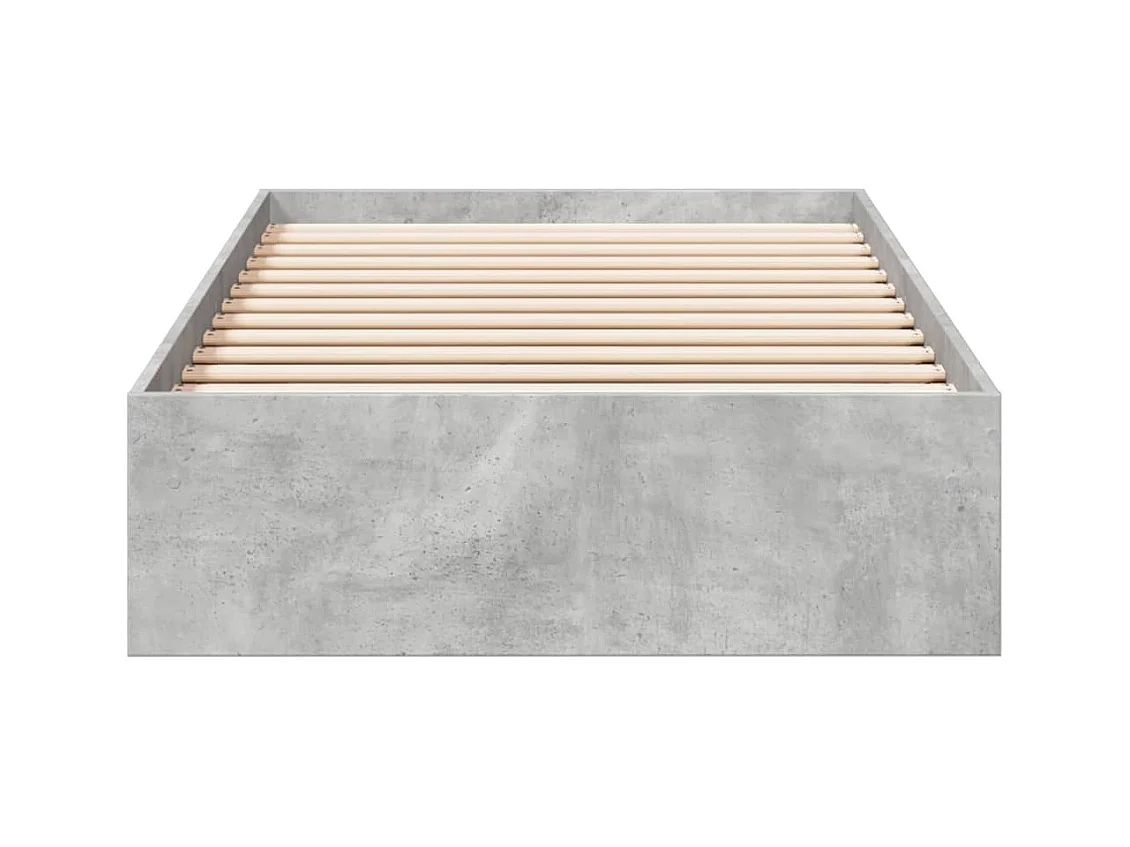 Lit simple | Lit adulte, enfant | Cadre de lit avec tiroirs gris béton 100x200 cm