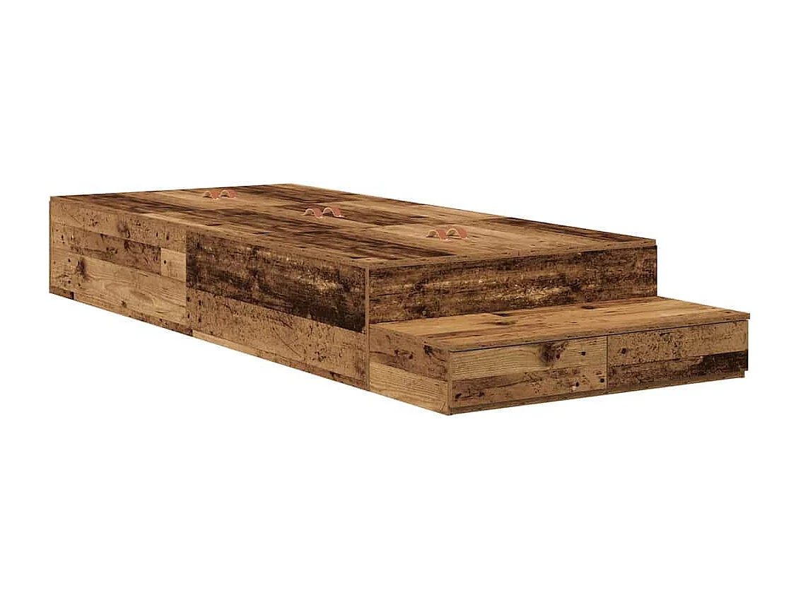 Lit simple | Lit adulte, enfant | Cadre de lit avec rangement Bois ancien 236.5x100x31.5 cm