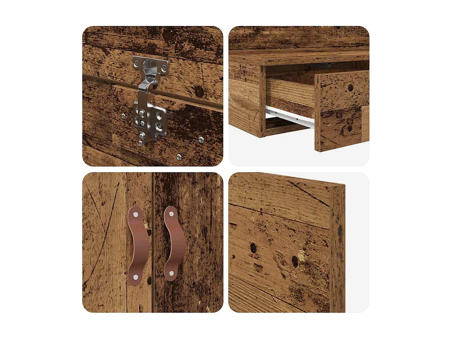 Lit simple | Lit adulte, enfant | Cadre de lit avec rangement Bois ancien 236.5x100x31.5 cm