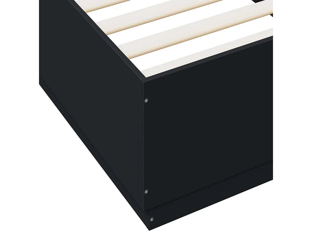 Lit simple | Lit adulte, enfant | Cadre de lit avec LED noir 100x200 cm