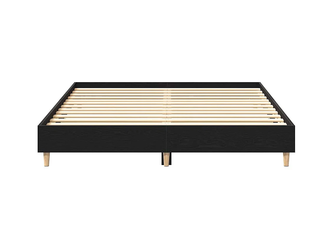 Lit double | Lit adulte | Cadre de lit Chêne noir 140x200 cm Bois d'ingénierie