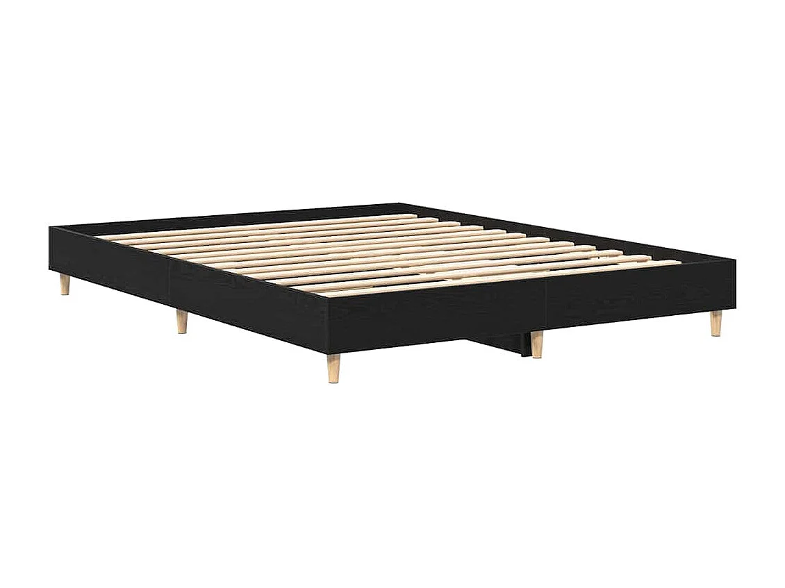 Lit double | Lit adulte | Cadre de lit Chêne noir 140x200 cm Bois d'ingénierie