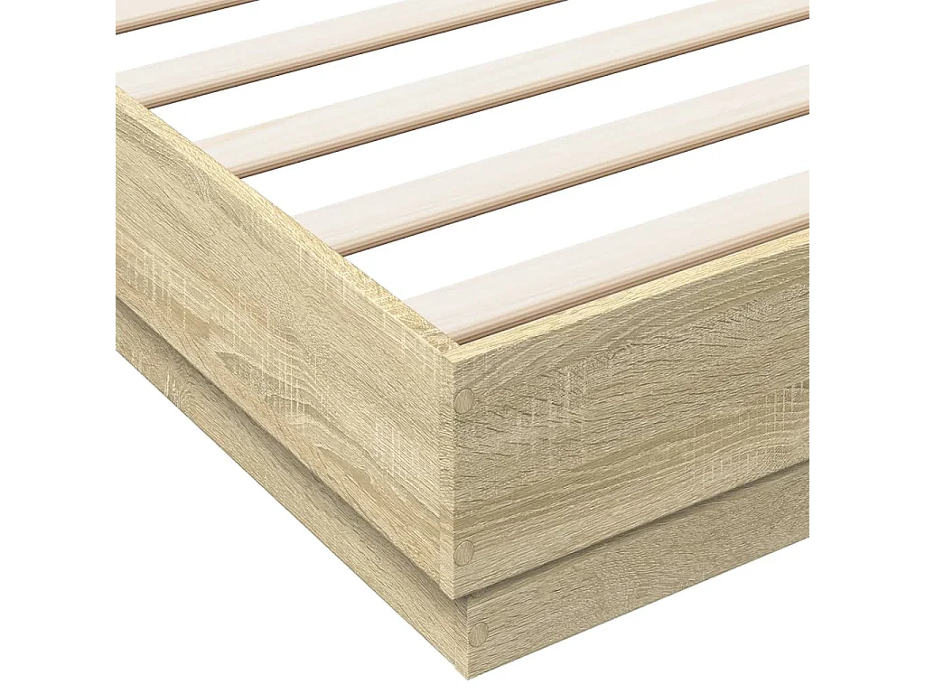 Lit double | Lit adulte | Cadre de lit avec LED chêne sonoma 200x200 cm