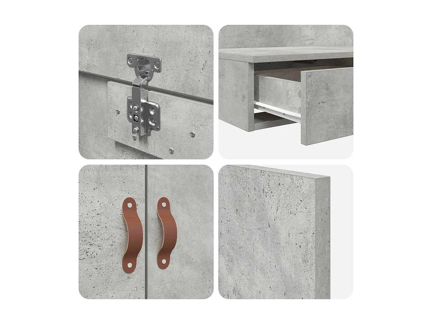 Lit simple | Lit adulte, enfant | Cadre de lit avec rangement Gris béton 236.5x100x31.5 cm