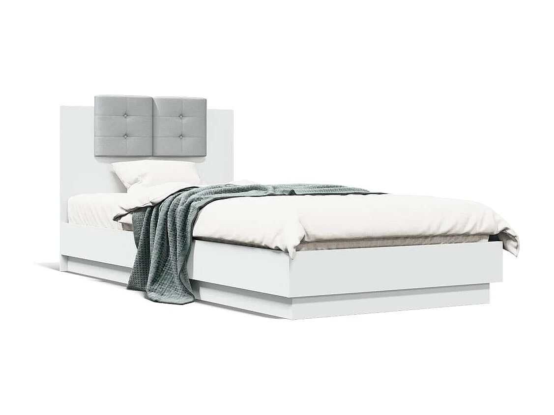 Lit simple | Lit adulte, enfant | Cadre de lit avec LED blanc 90x200 cm