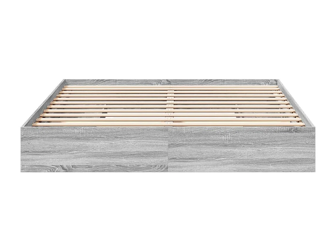 Lit double | Lit adulte | Cadre de lit avec tiroirs sonoma gris 200x200 cm