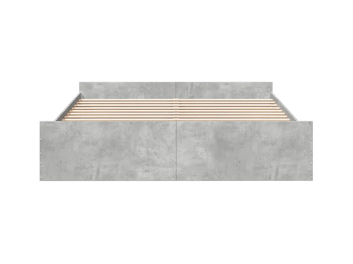 Lit double | Lit adulte | Cadre de lit avec tiroirs gris béton 180x200 cm