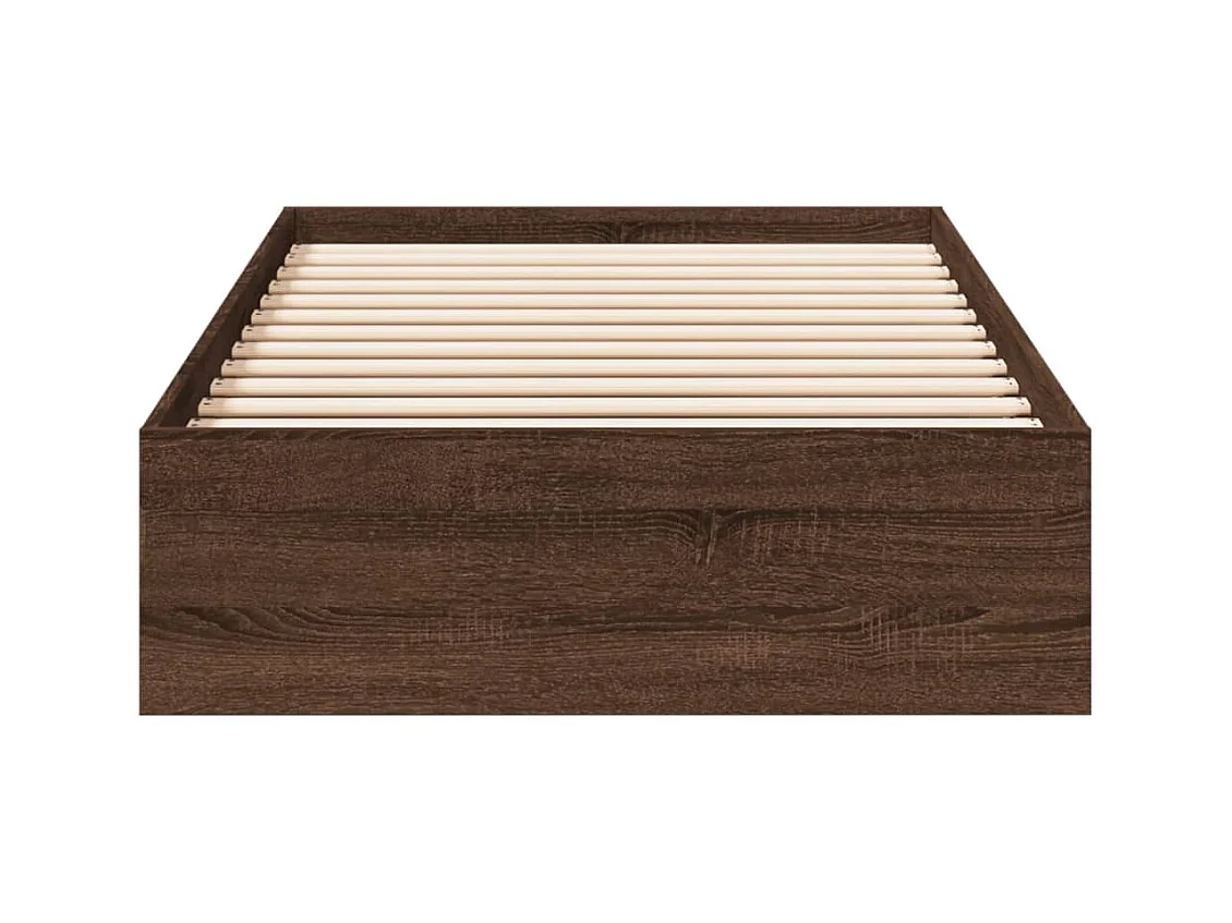 Lit simple | Lit adulte, enfant | Cadre de lit avec tiroirs chêne marron 75x190 cm