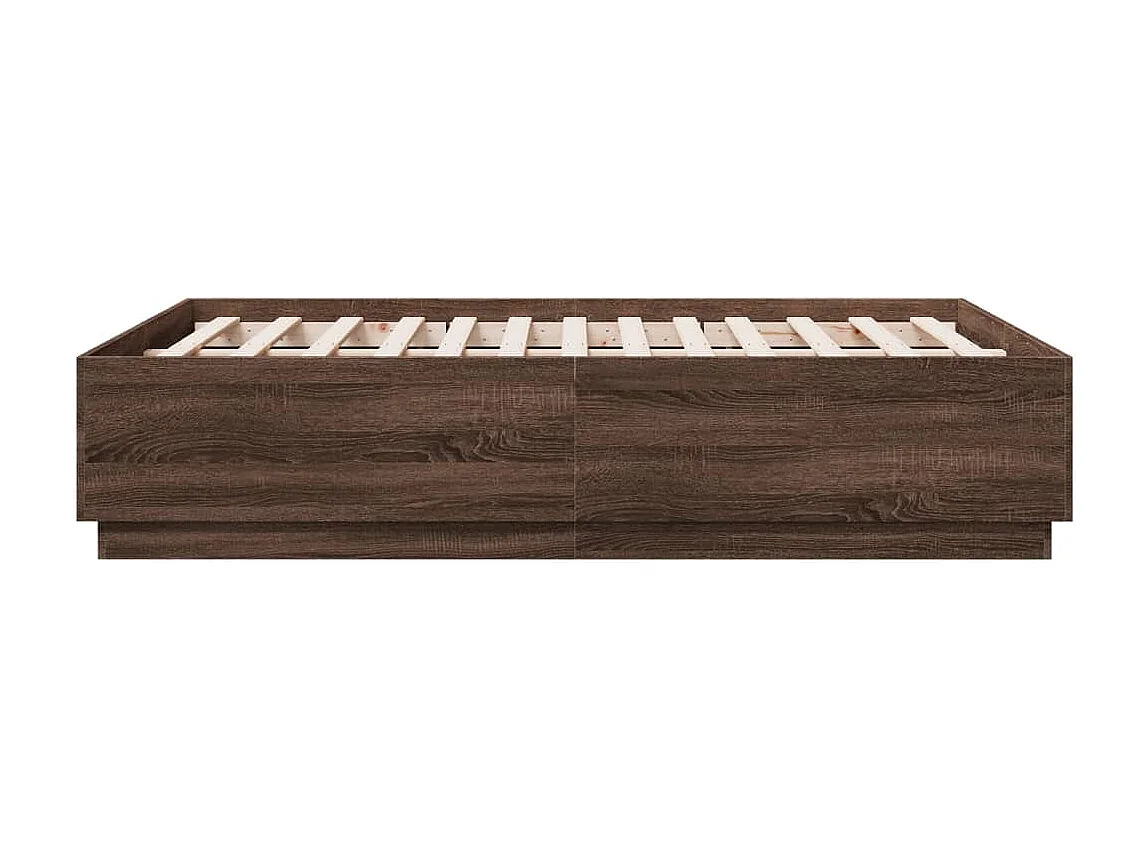 Lit simple | Lit adulte, enfant | Cadre de lit avec LED chêne marron 120x190 cm