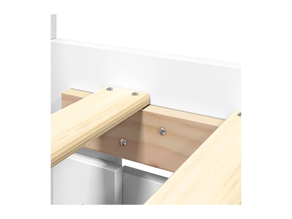 Lit double | Lit adulte | Cadre de lit avec tête de lit blanc 180x200 cm