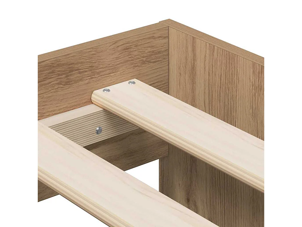 Lit simple | Lit adulte, enfant | Cadre de lit avec rangement chêne artisanal 244x127x53.5 cm