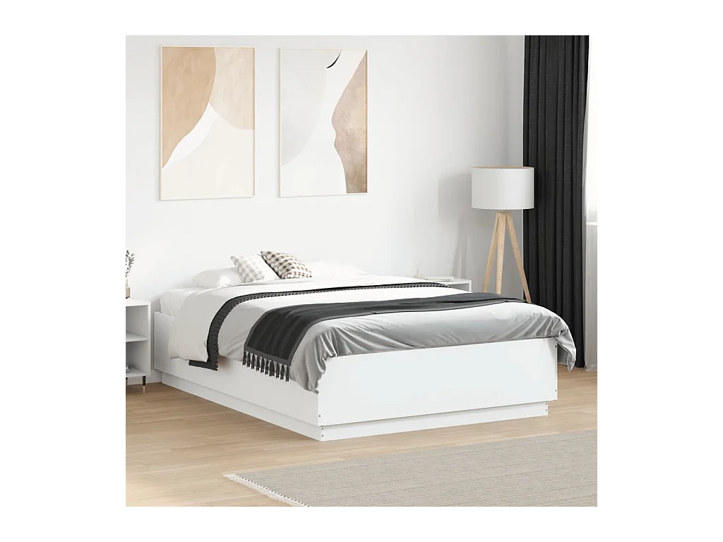 Lit double | Lit adulte | Cadre de lit avec LED blanc 135x190 cm