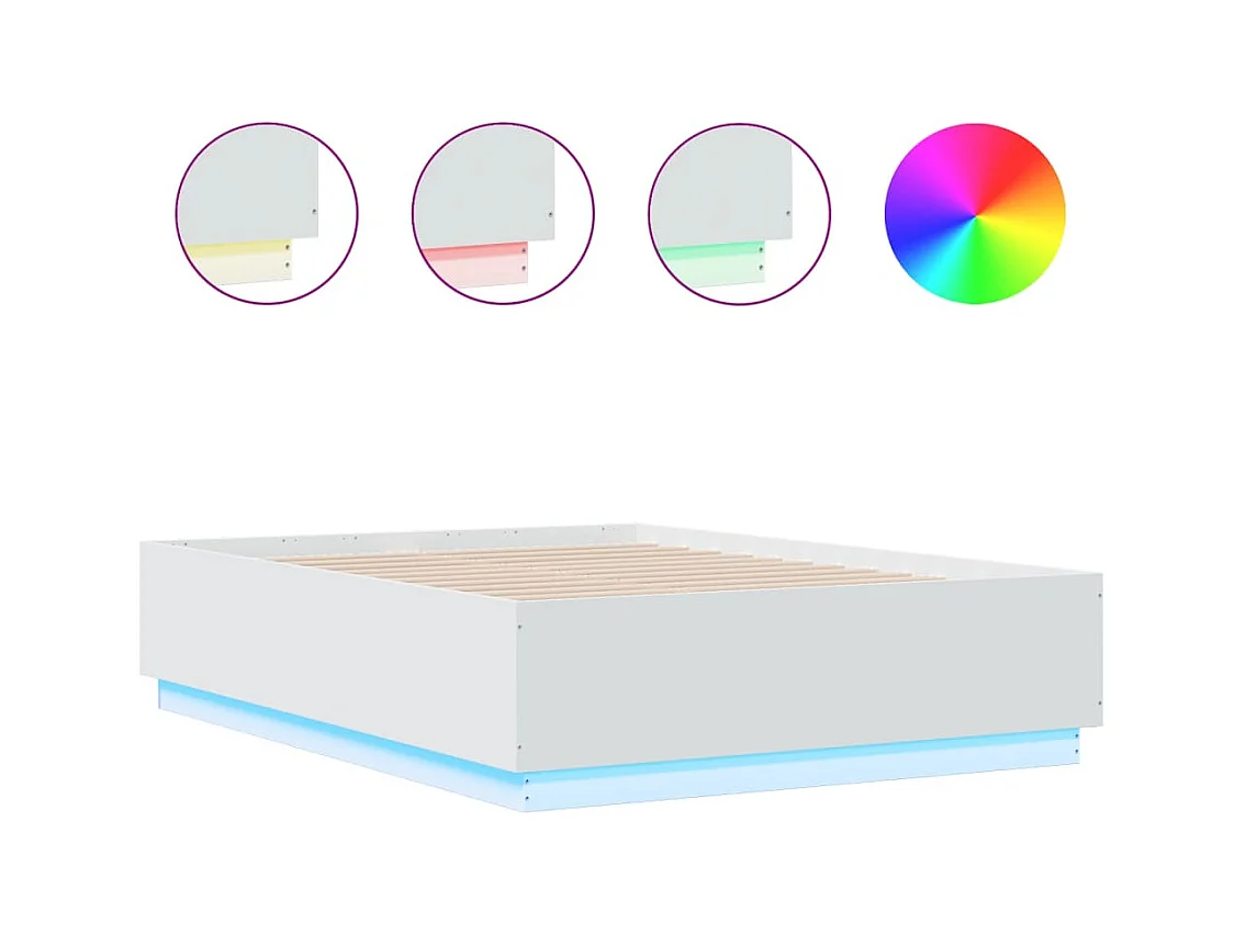 Lit double | Lit adulte | Cadre de lit avec LED blanc 135x190 cm