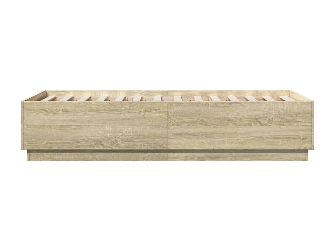 Lit simple | Lit adulte, enfant | Cadre de lit avec LED chêne sonoma 75x190 cm