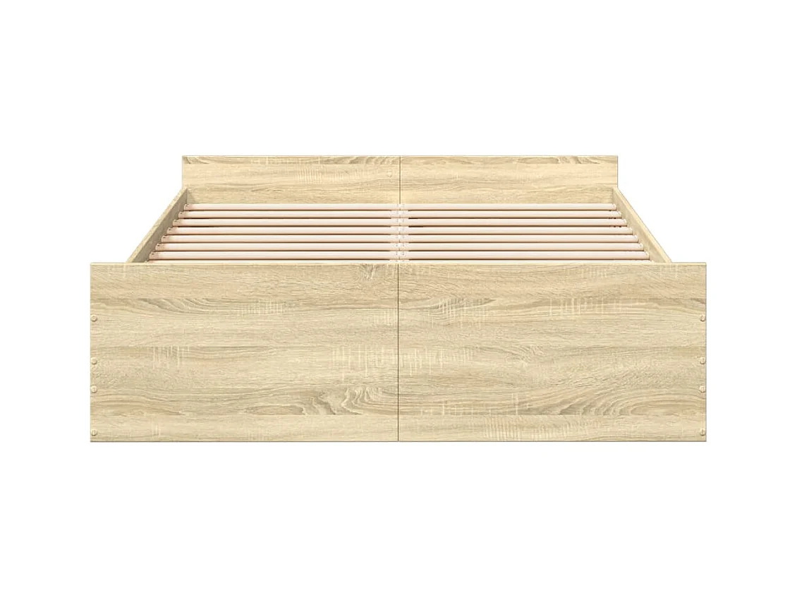 Lit simple | Lit adulte, enfant | Cadre de lit avec tiroirs chêne sonoma 120x200 cm