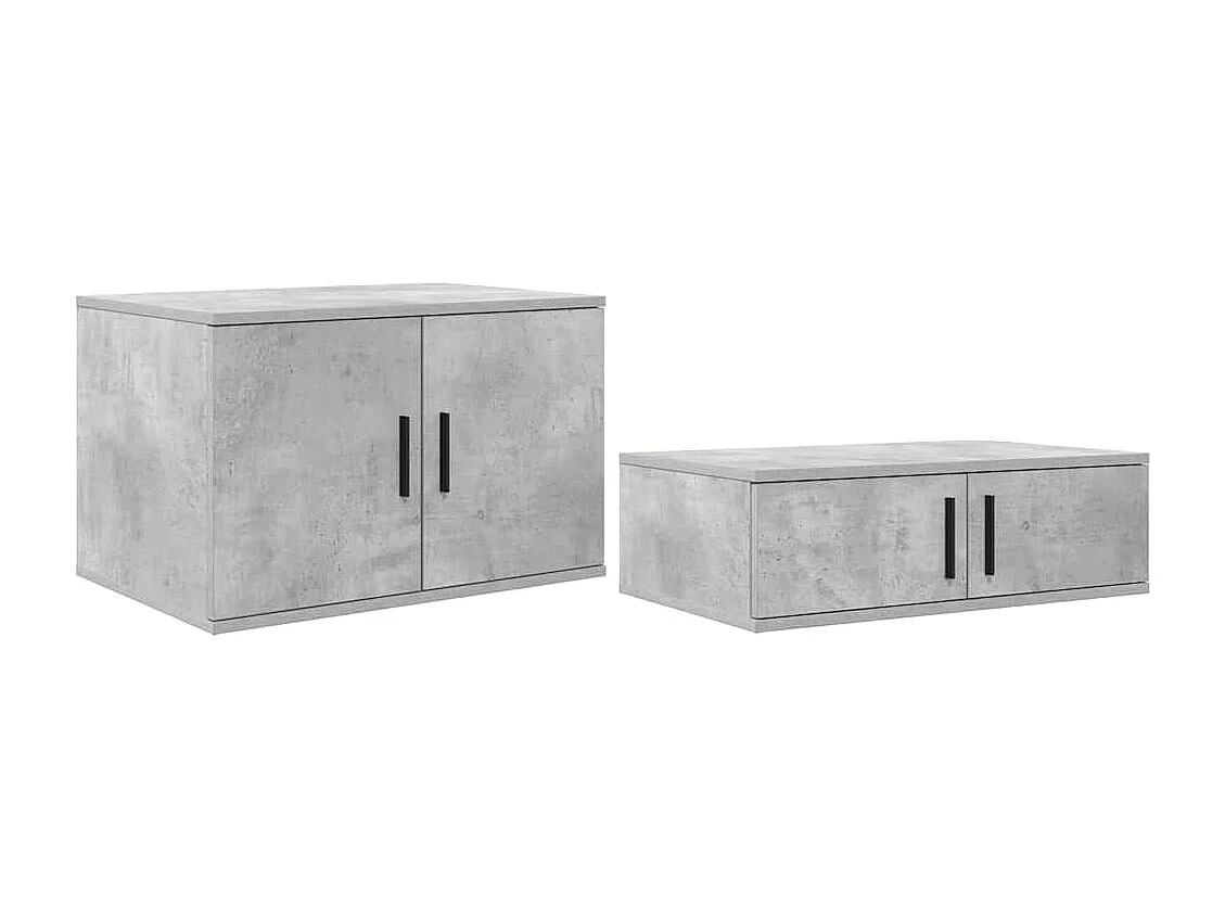 Lit simple | Lit adulte, enfant | Cadre de lit avec rangement Gris béton 244x127x53.5 cm
