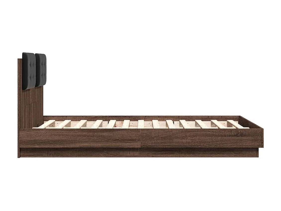 Lit double | Lit adulte | Cadre de lit avec LED chêne marron 135x190 cm