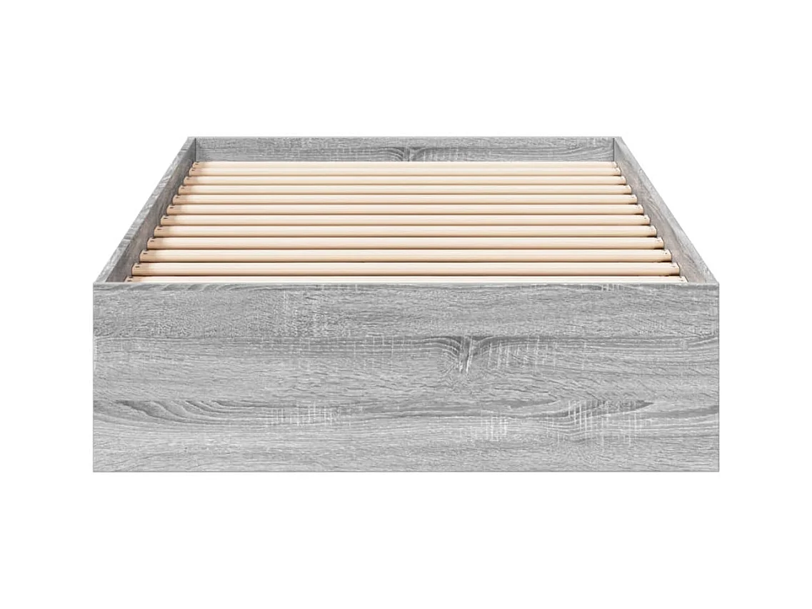 Lit simple | Lit adulte, enfant | Cadre de lit avec tiroirs sonoma gris 75x190 cm