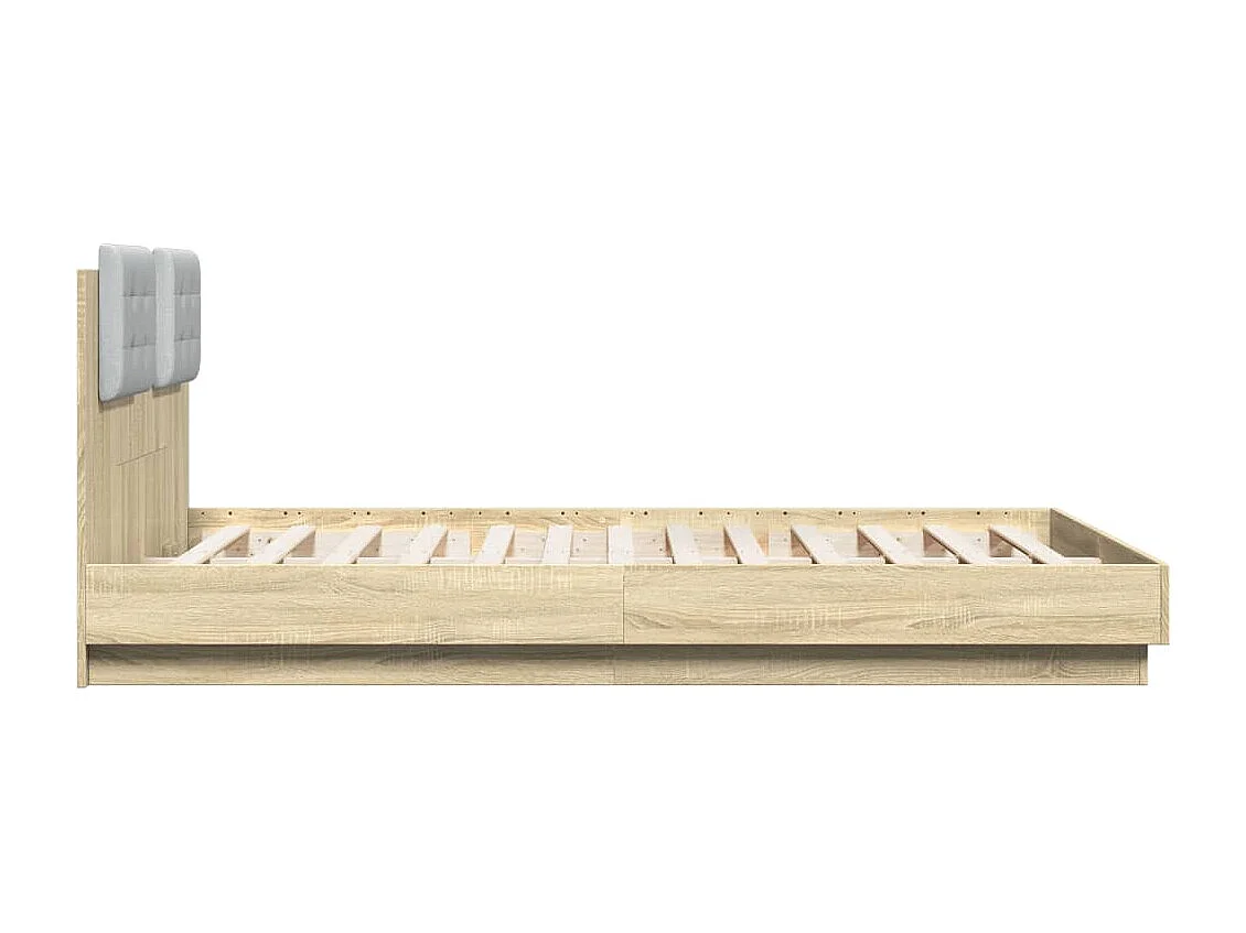 Lit simple | Lit adulte, enfant | Cadre de lit avec LED chêne sonoma 120x200 cm