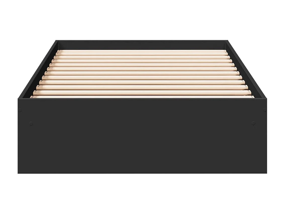 Lit simple | Lit adulte, enfant | Cadre de lit avec tiroirs noir 75x190 cm