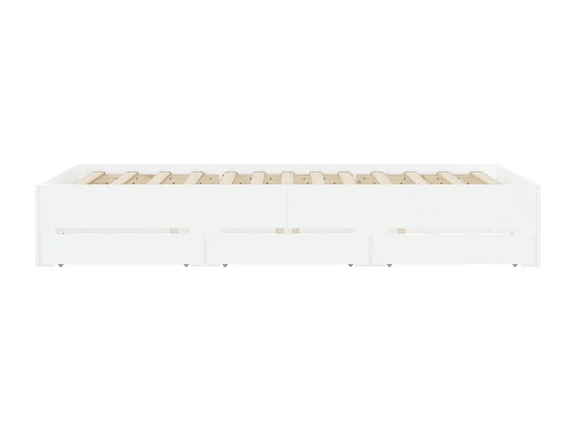 Lit simple | Lit adulte, enfant | Cadre de lit avec tiroirs blanc 120x200 cm