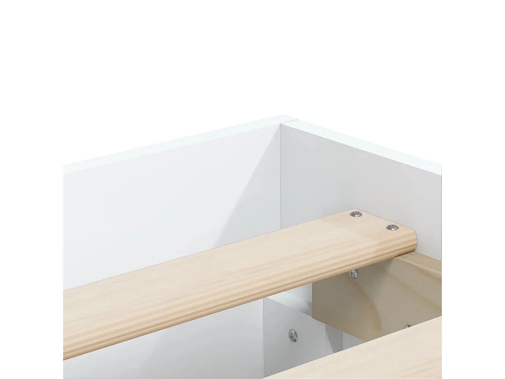 Lit simple | Lit adulte, enfant | Cadre de lit avec tiroirs blanc 120x200 cm