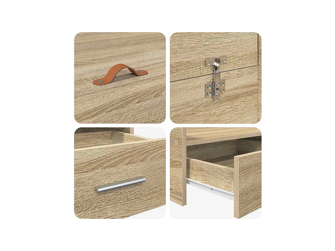 Lit simple | Lit adulte, enfant | Cadre de lit avec rangement Chêne sonoma 120x200 cm