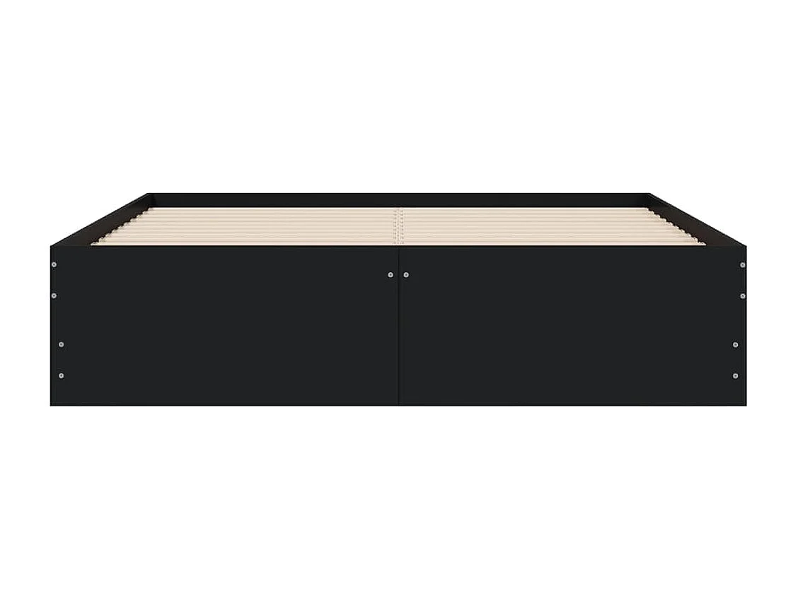 Lit simple | Lit adulte, enfant | Cadre de lit avec tiroirs noir 120x200 cm