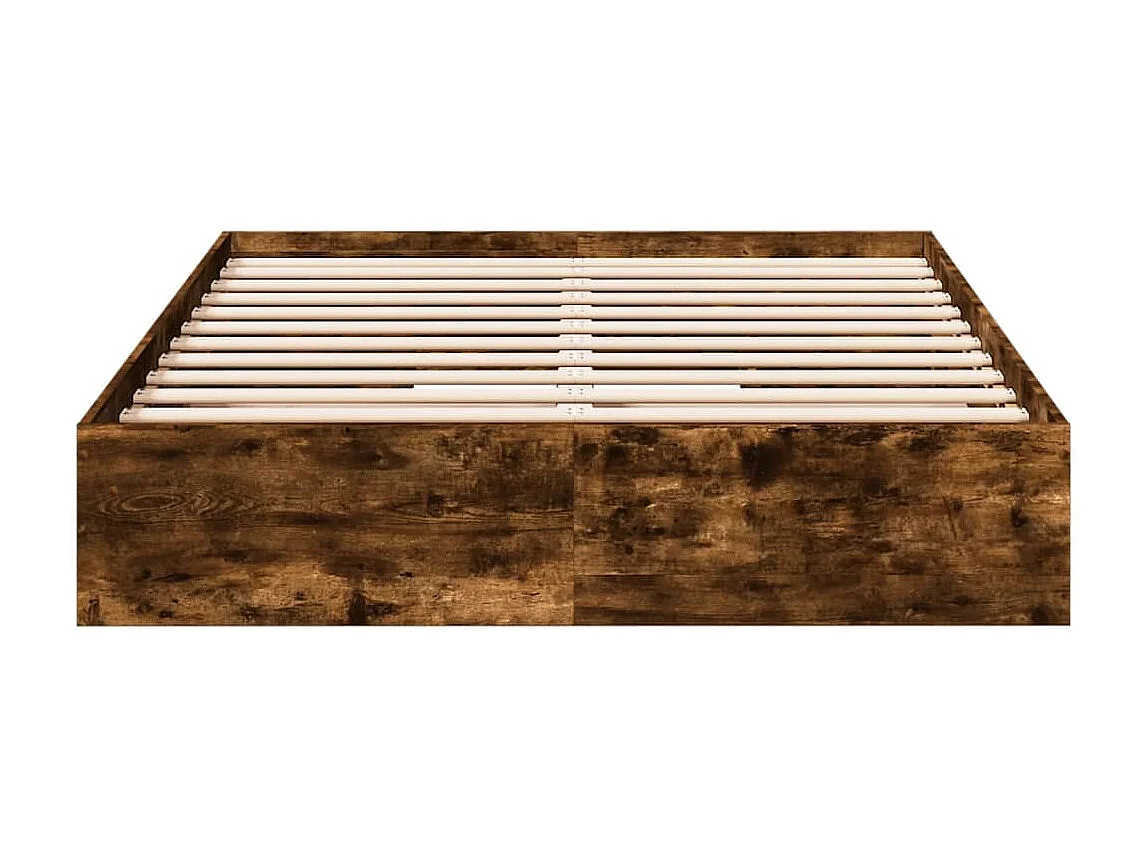 Lit double | Lit adulte | Cadre de lit avec tiroirs chêne fumé 135x190 cm