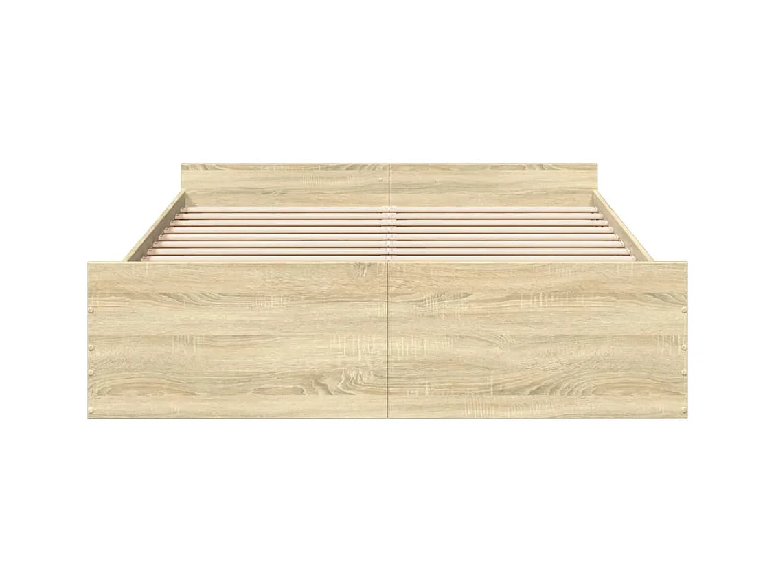 Lit double | Lit adulte | Cadre de lit avec tiroirs chêne sonoma 140x200 cm