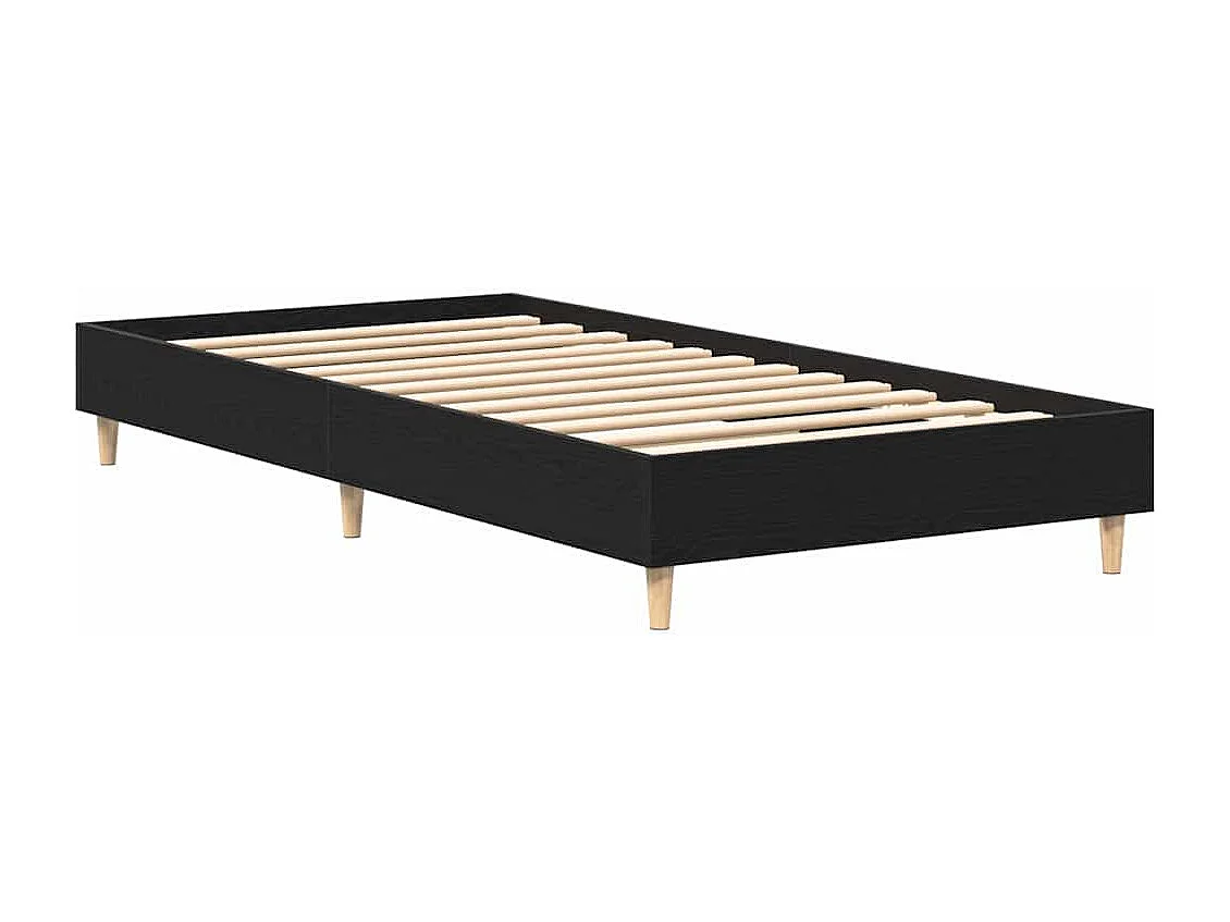 Lit simple | Lit adulte, enfant | Cadre de lit Chêne noir 75x190 cm Bois d'ingénierie