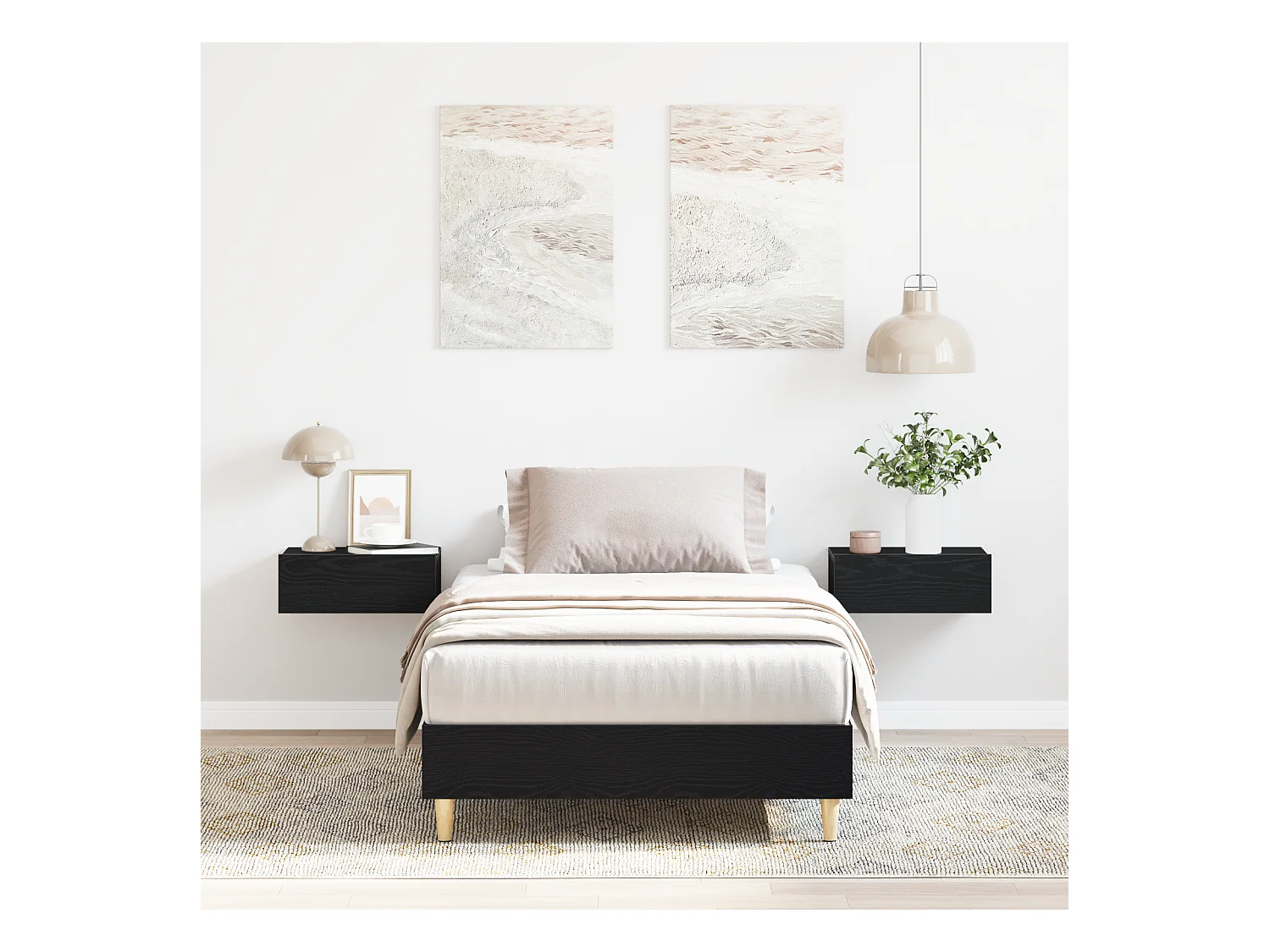 Lit simple | Lit adulte, enfant | Cadre de lit Chêne noir 100x200 cm Bois d'ingénierie