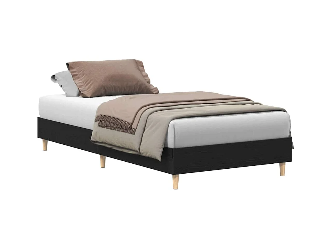 Lit simple | Lit adulte, enfant | Cadre de lit Chêne noir 100x200 cm Bois d'ingénierie