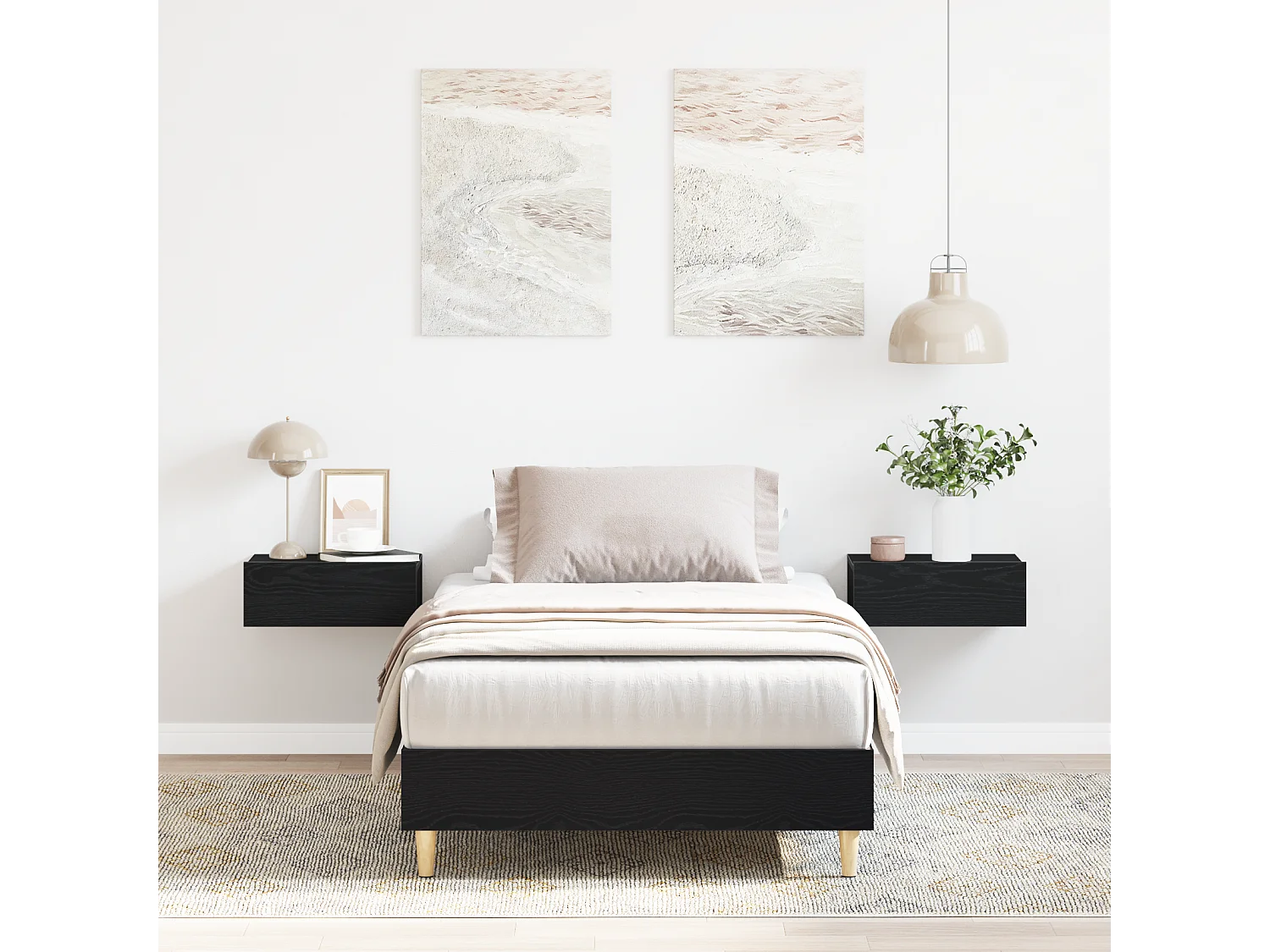 Lit simple | Lit adulte, enfant | Cadre de lit Chêne noir 100x200 cm Bois d'ingénierie