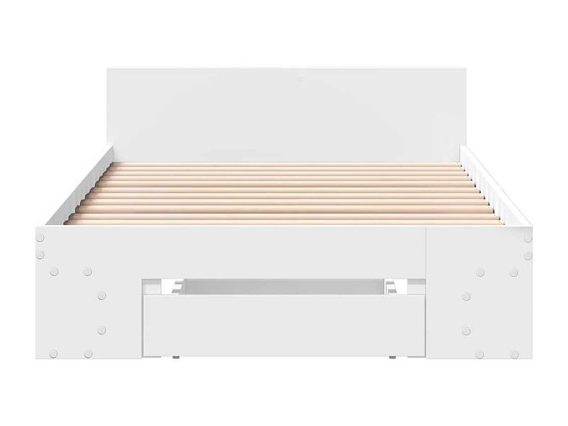 Lit simple | Lit adulte, enfant | Cadre de lit avec tiroir blanc 75x190 cm