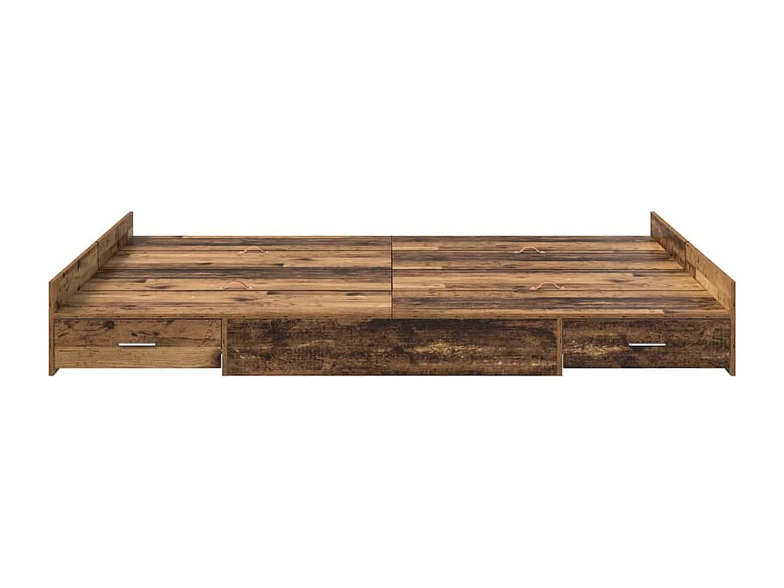 Lit double | Lit adulte | Cadre de lit avec rangement Bois ancien 140x200 cm