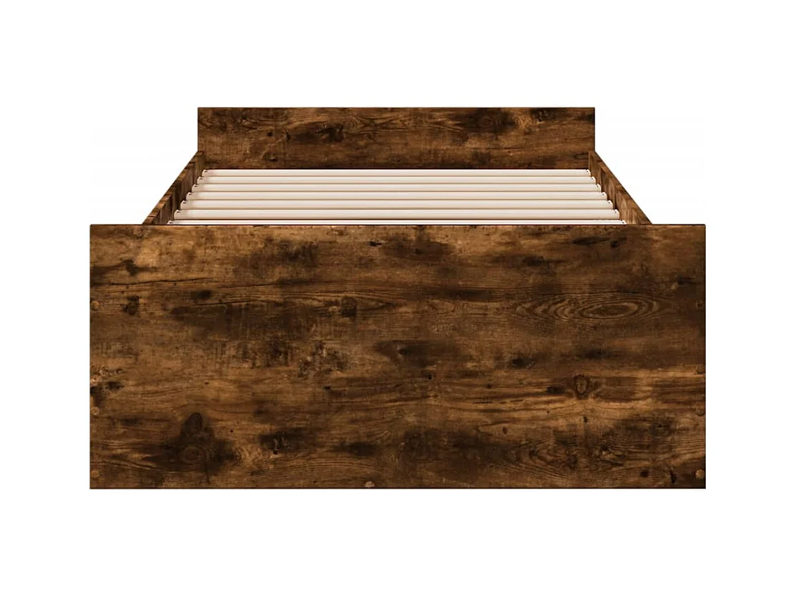 Lit simple | Lit adulte, enfant | Cadre de lit avec tiroirs chêne fumé 90x190 cm
