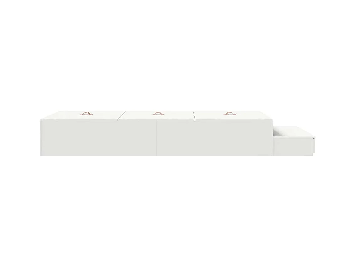 Lit simple | Lit adulte, enfant | Cadre de lit de rangement Blanc 90x190 cm