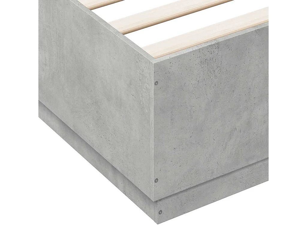 Lit double | Lit adulte | Cadre de lit avec LED gris béton 150x200 cm