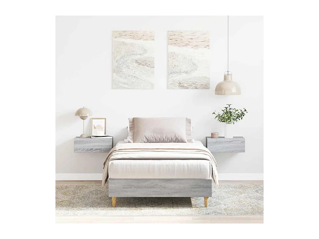 Lit simple | Lit adulte, enfant | Cadre de lit sonoma gris 100x200 cm