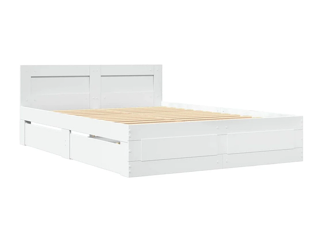 Lit double | Lit adulte | Cadre de lit avec tête de lit blanc 140x200 cm