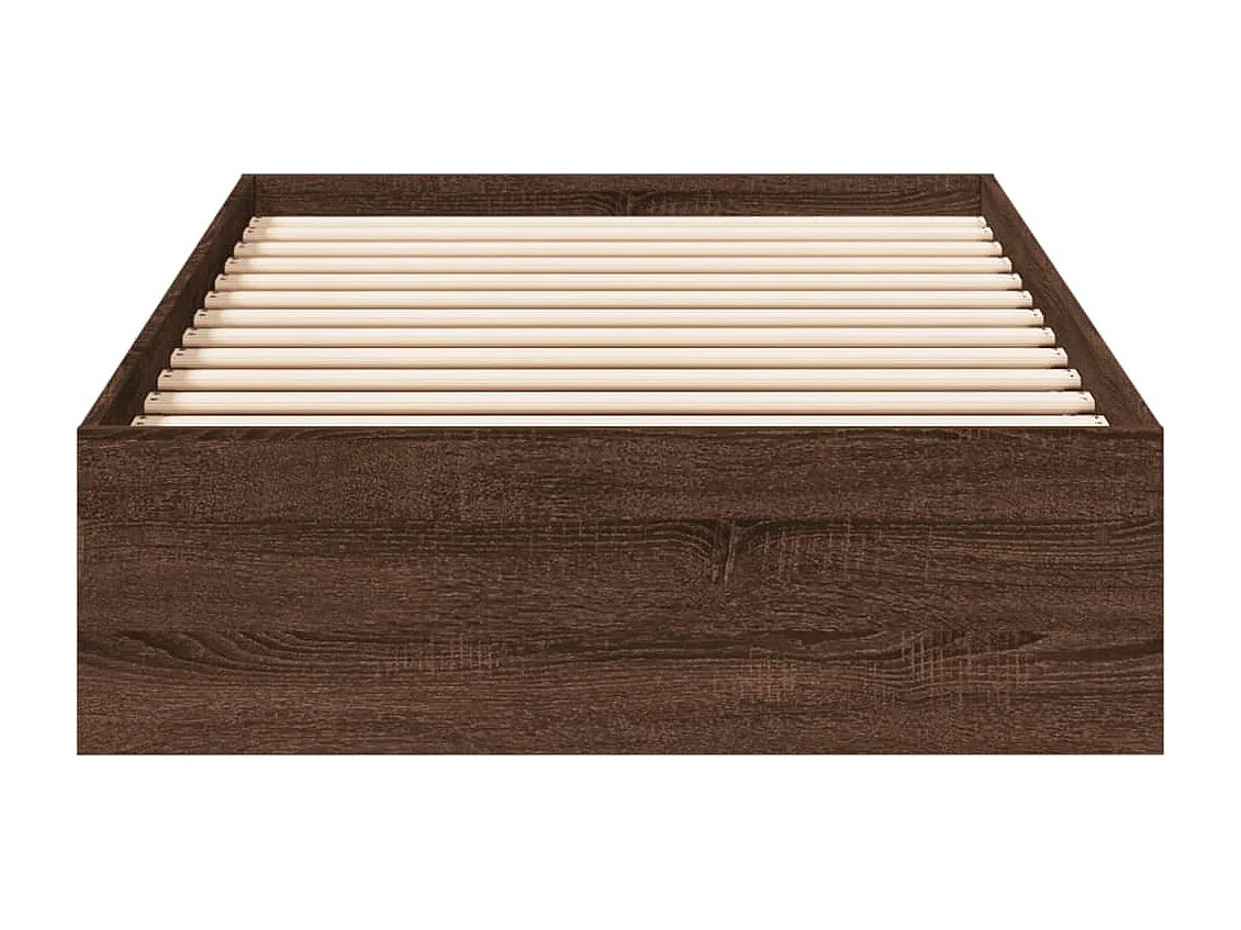 Lit simple | Lit adulte, enfant | Cadre de lit avec tiroirs chêne marron 90x200 cm