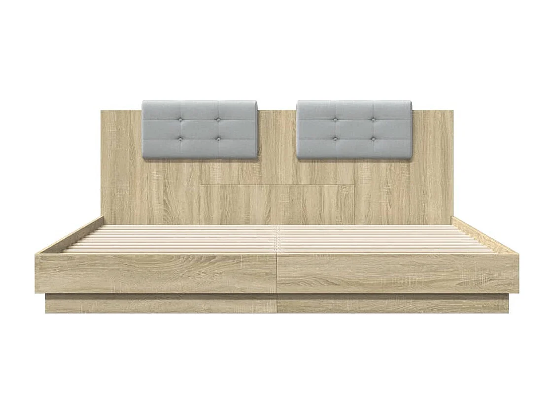 Lit double | Lit adulte | Cadre de lit avec LED chêne sonoma 180x200 cm