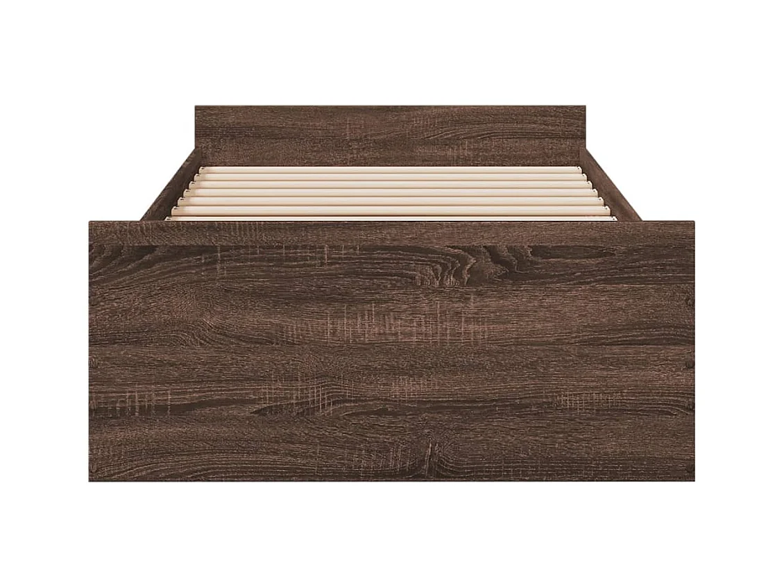 Lit simple | Lit adulte, enfant | Cadre de lit avec tiroirs chêne marron 75x190 cm