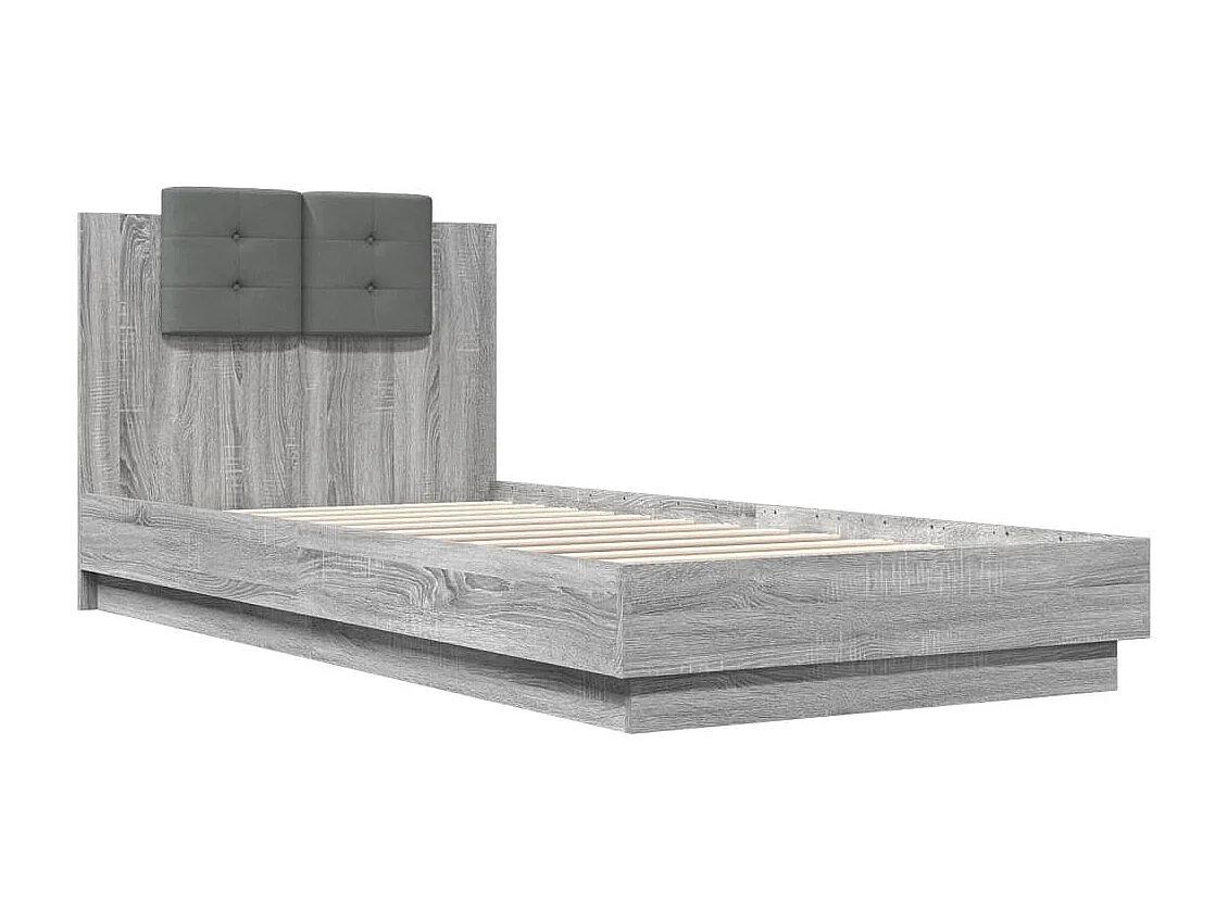 Lit simple | Lit adulte, enfant | Cadre de lit avec LED sonoma gris 100x200 cm