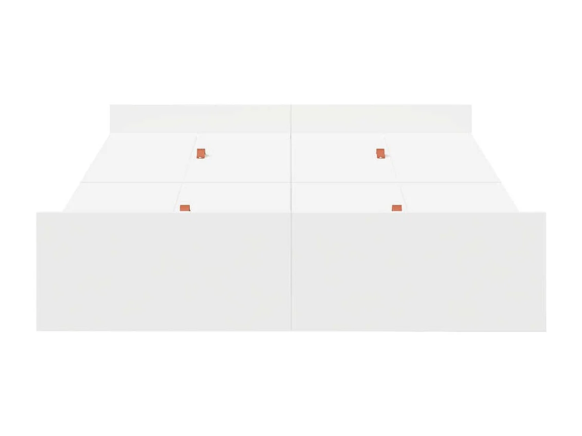 Lit simple | Lit adulte, enfant | Cadre de lit avec rangement avec tête de lit Blanc 120x190 cm