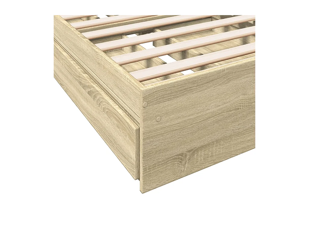 Lit simple | Lit adulte, enfant | Cadre de lit avec tiroirs chêne sonoma 90x200 cm