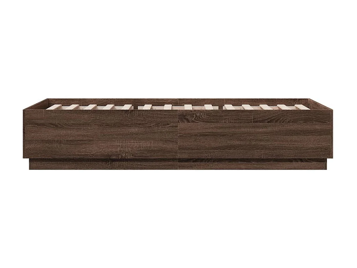 Lit simple | Lit adulte, enfant | Cadre de lit avec LED chêne marron 90x200 cm