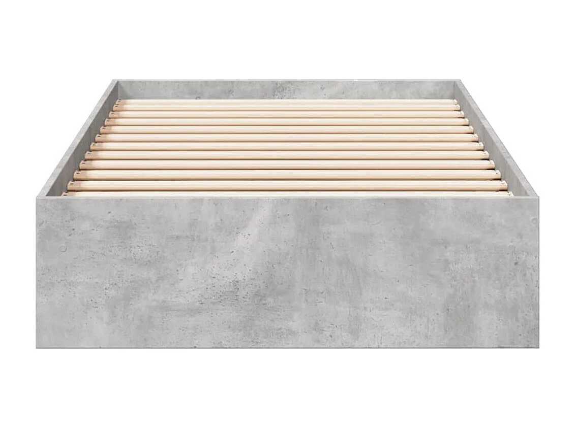 Lit simple | Lit adulte, enfant | Cadre de lit avec tiroirs gris béton 90x200 cm